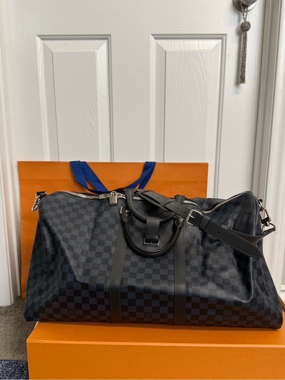 Louis Vuitton Keepall 55 Blue Damier